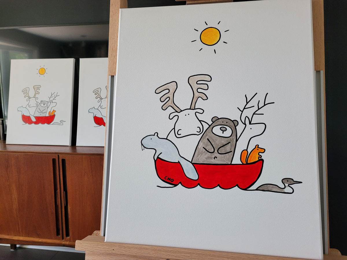 Canadian ark | red canoe | 16x20