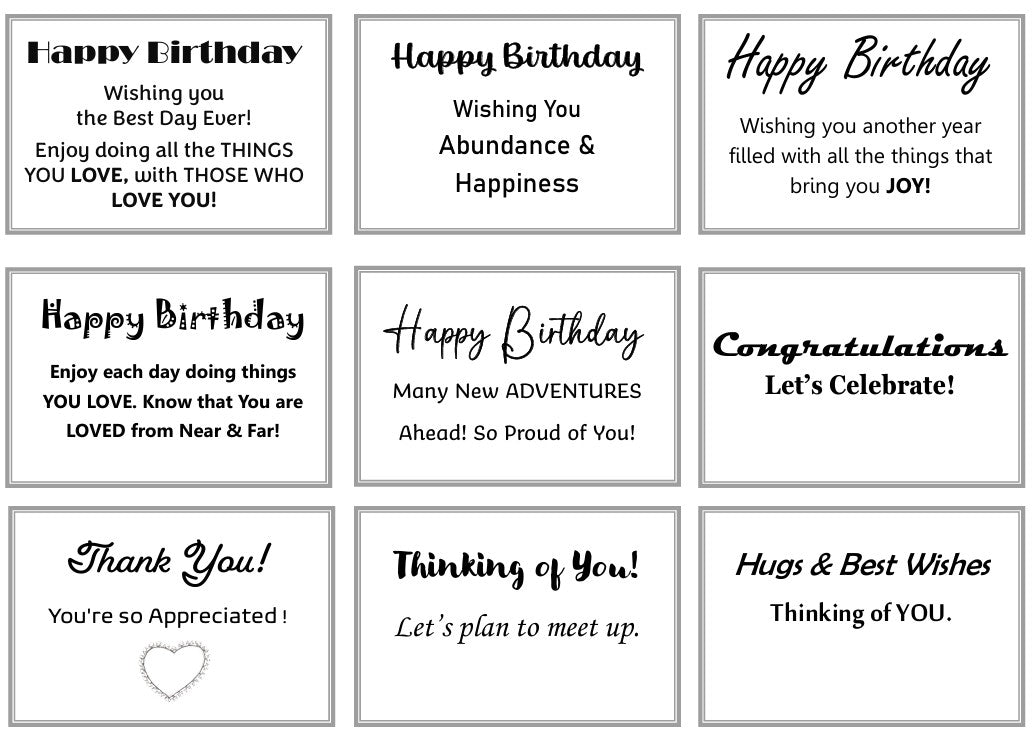 Greeting Card Message Inserts