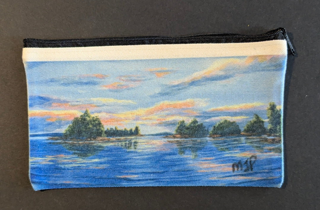 "Evening on the Waterfront" Fashion Zippered Pouch - 4.5"x 8"