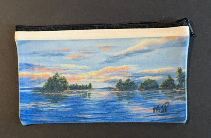 "Evening on the Waterfront" Fashion Zippered Pouch - 4.5"x 8"