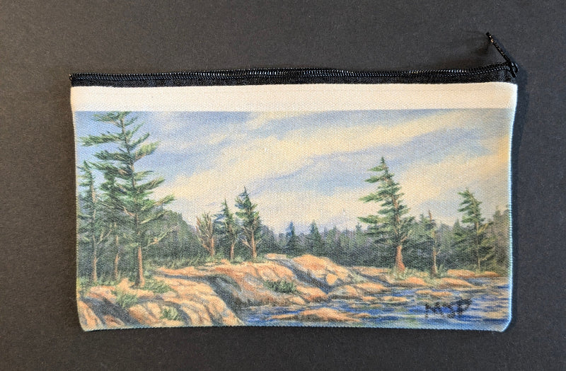 "Granite Shoreline" Fashion Zippered Pouch - 4.5"x 8"