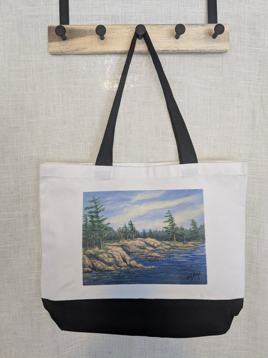 "Granite Shoreline" Fashion Hand Bag, Large,  18x15"