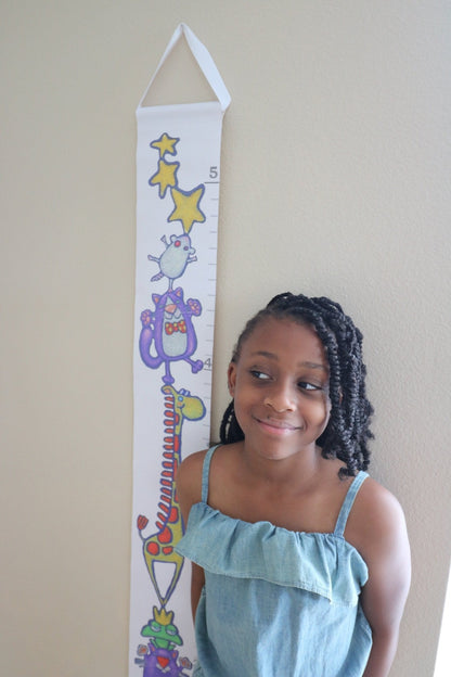 animal friends canvas growth chart