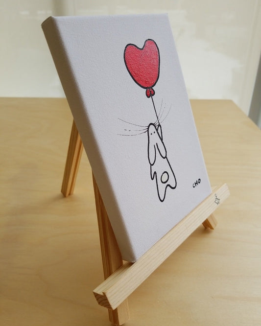 Love bunny wood easel