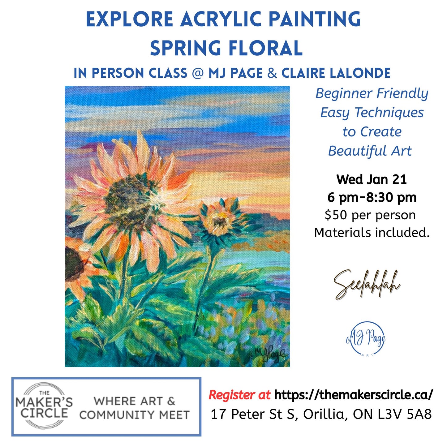 Exploring Acrylic Painting- Spring Florals