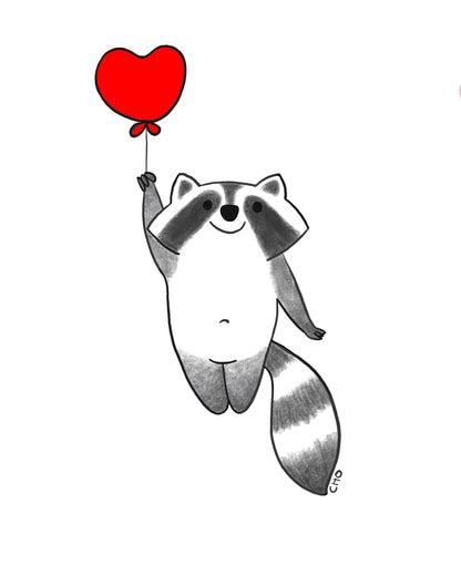 rocky the raccoon | 12x16