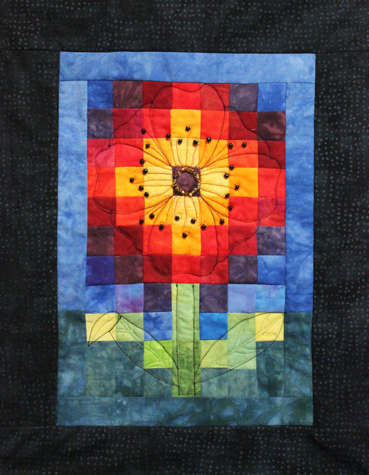 Pixelated Poppy - 11" x 14"