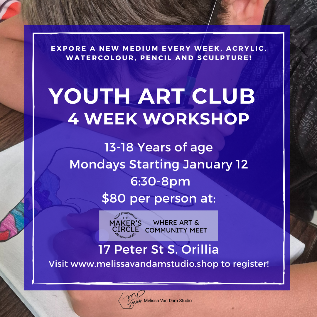 IN-PERSON 4 Week Youth Art Club 13-18yr