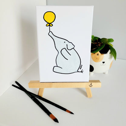 forget-me-not elephant | wood easel