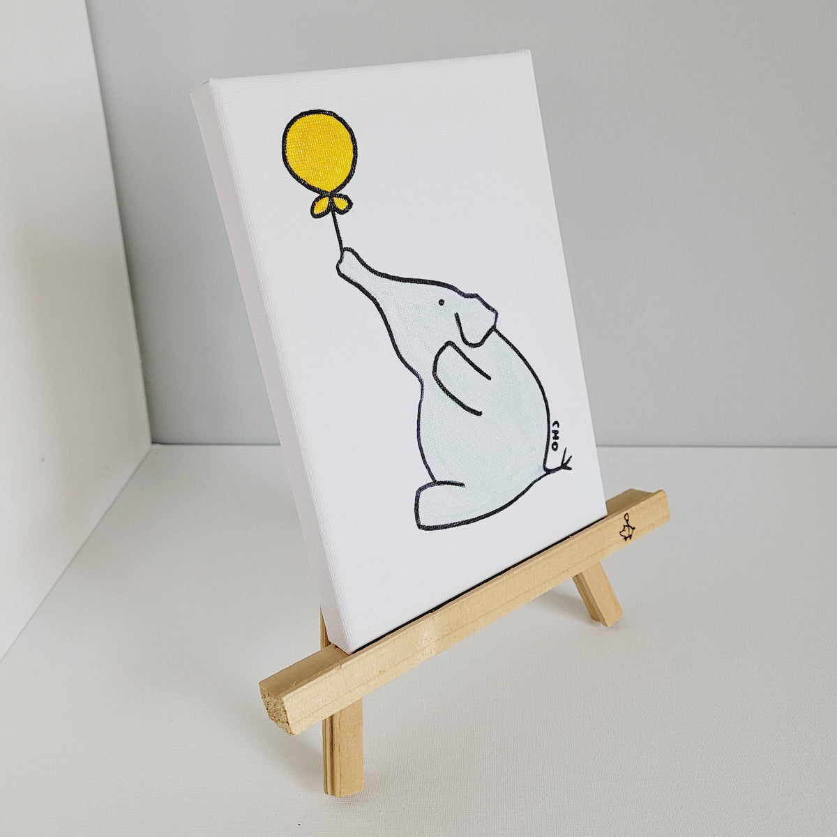 forget-me-not elephant | wood easel
