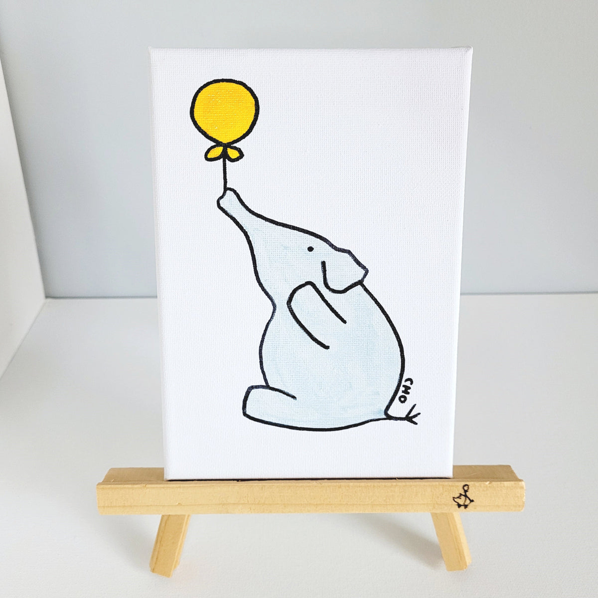forget-me-not elephant | wood easel