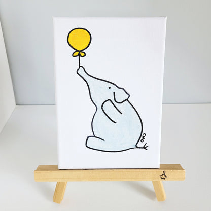 forget-me-not elephant | wood easel