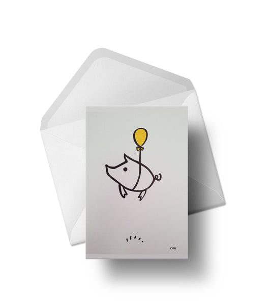flying piggie Card