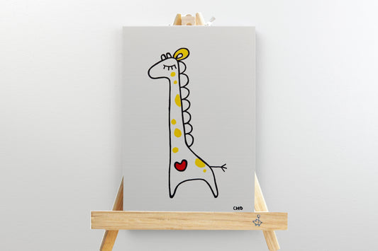heart giraffe wood easel