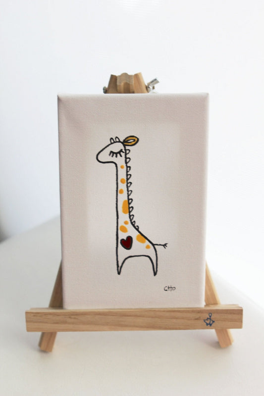 heart giraffe wood easel