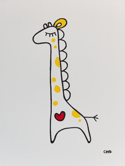 heart giraffe 12x16