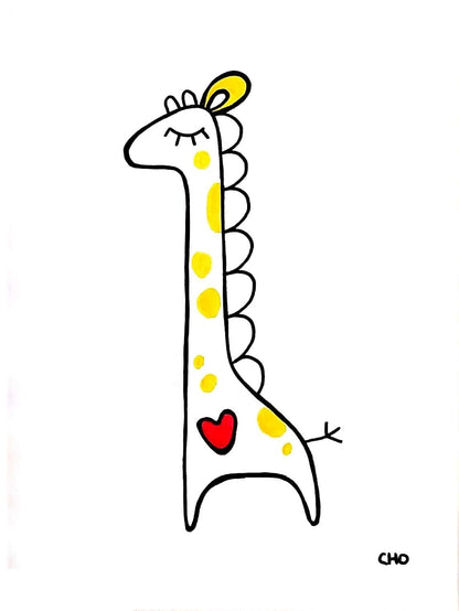 heart giraffe 12x16