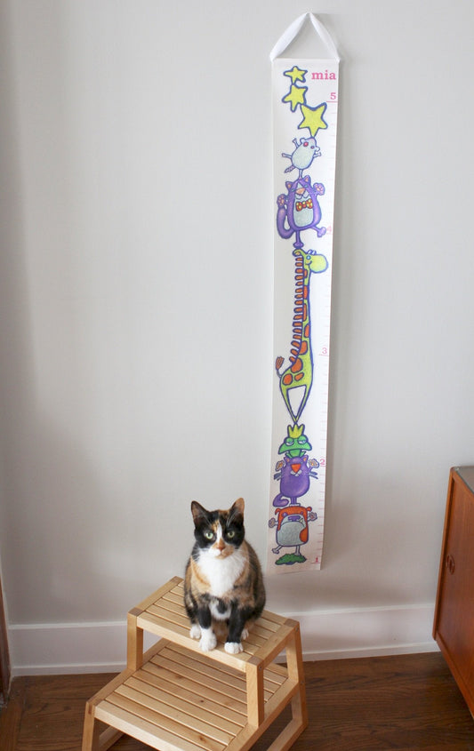 animal friends canvas growth chart