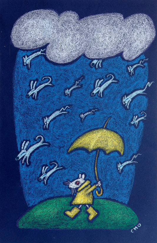 raining cats & dogs | framed 4x6 canvas print