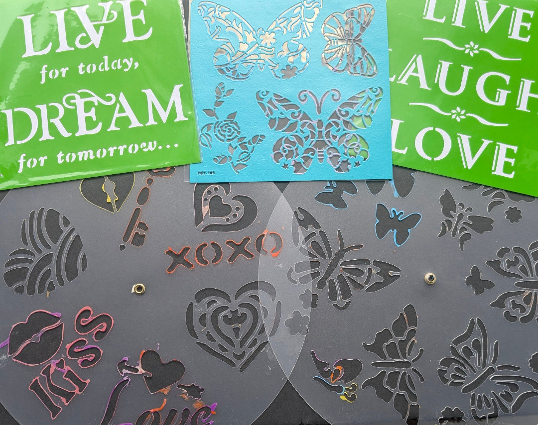 Exploring Acrylic Painting- Florals with Stenciled Background