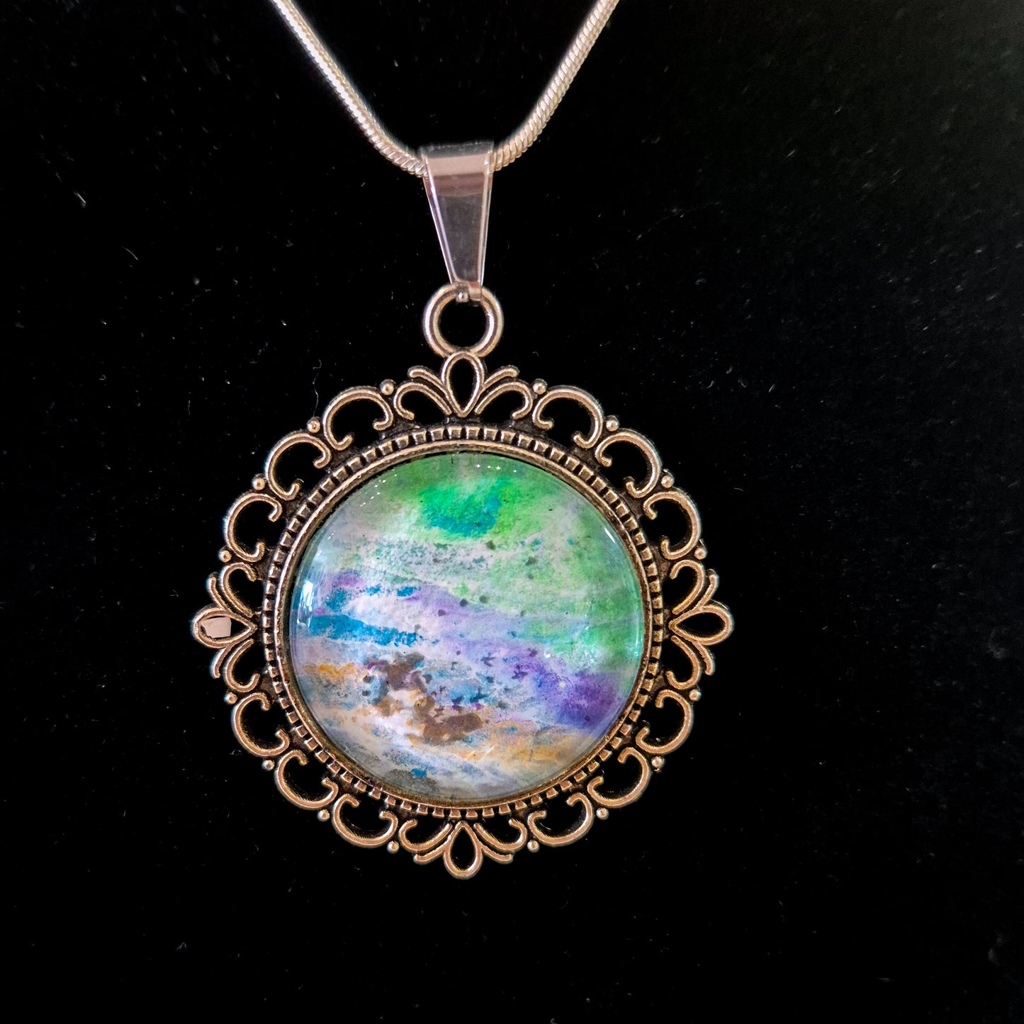 Acrylic pour necklaces