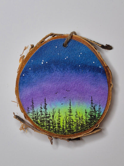 Hand Painted Wood Slice Ornaments - Medium