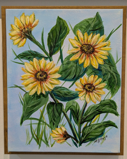 "Sunflowers" Original Acrylic Painting. 8 X 10