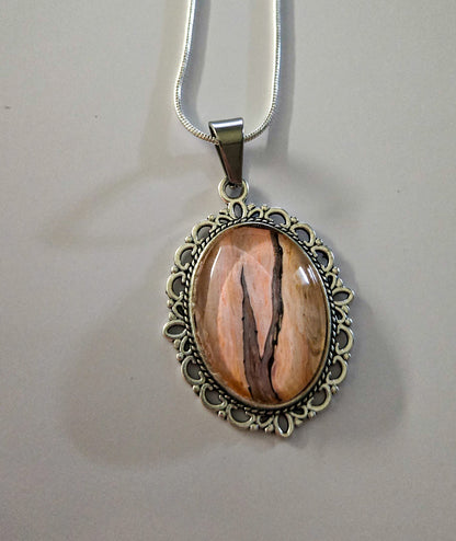 18 inch silver plated necklace acrylic pour