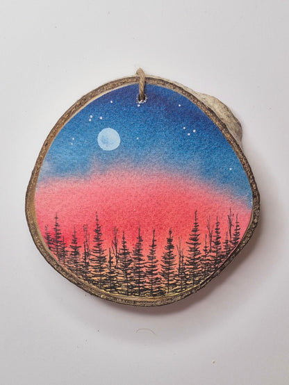Hand Painted Wood Slice Ornaments - Large