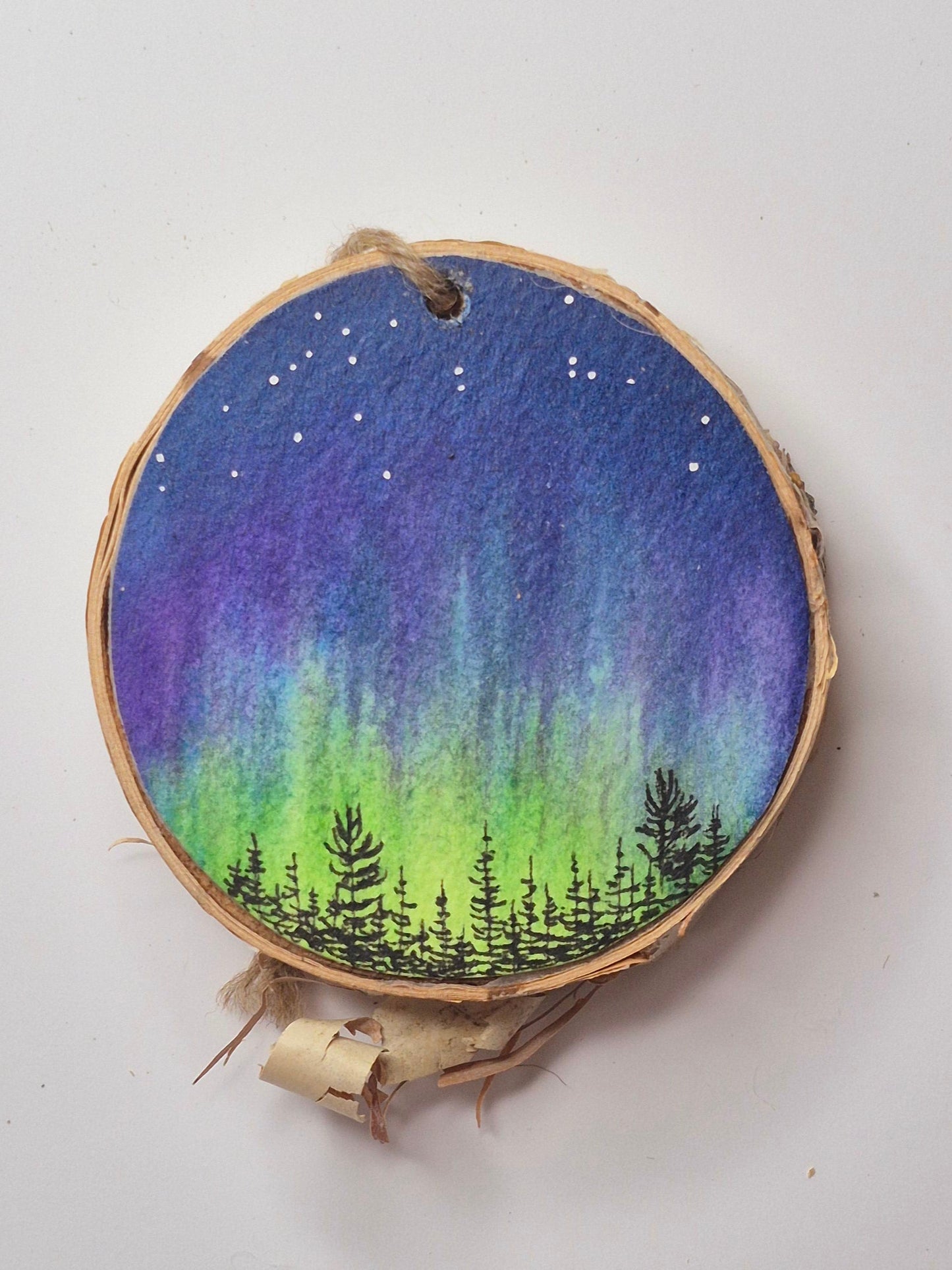 Hand Painted Wood Slice Ornaments - Small