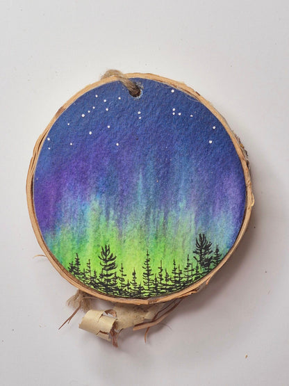 Hand Painted Wood Slice Ornaments - Small