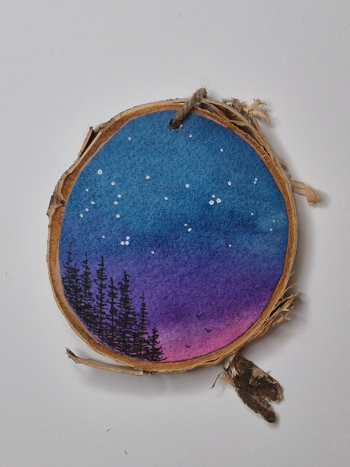 Hand Painted Wood Slice Ornaments - Medium