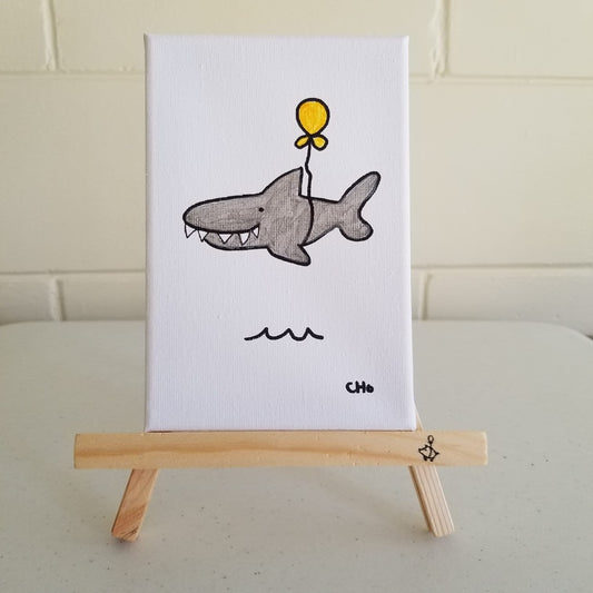 sharkee shark wood easel