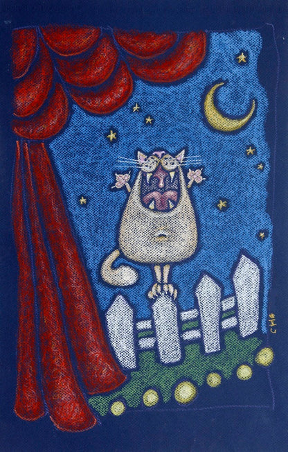 singing cat | kitten kitty | canvas print | framed 4x6 print