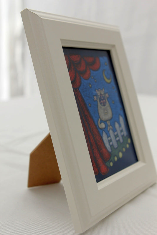 singing cat | framed 4x6 canvas print