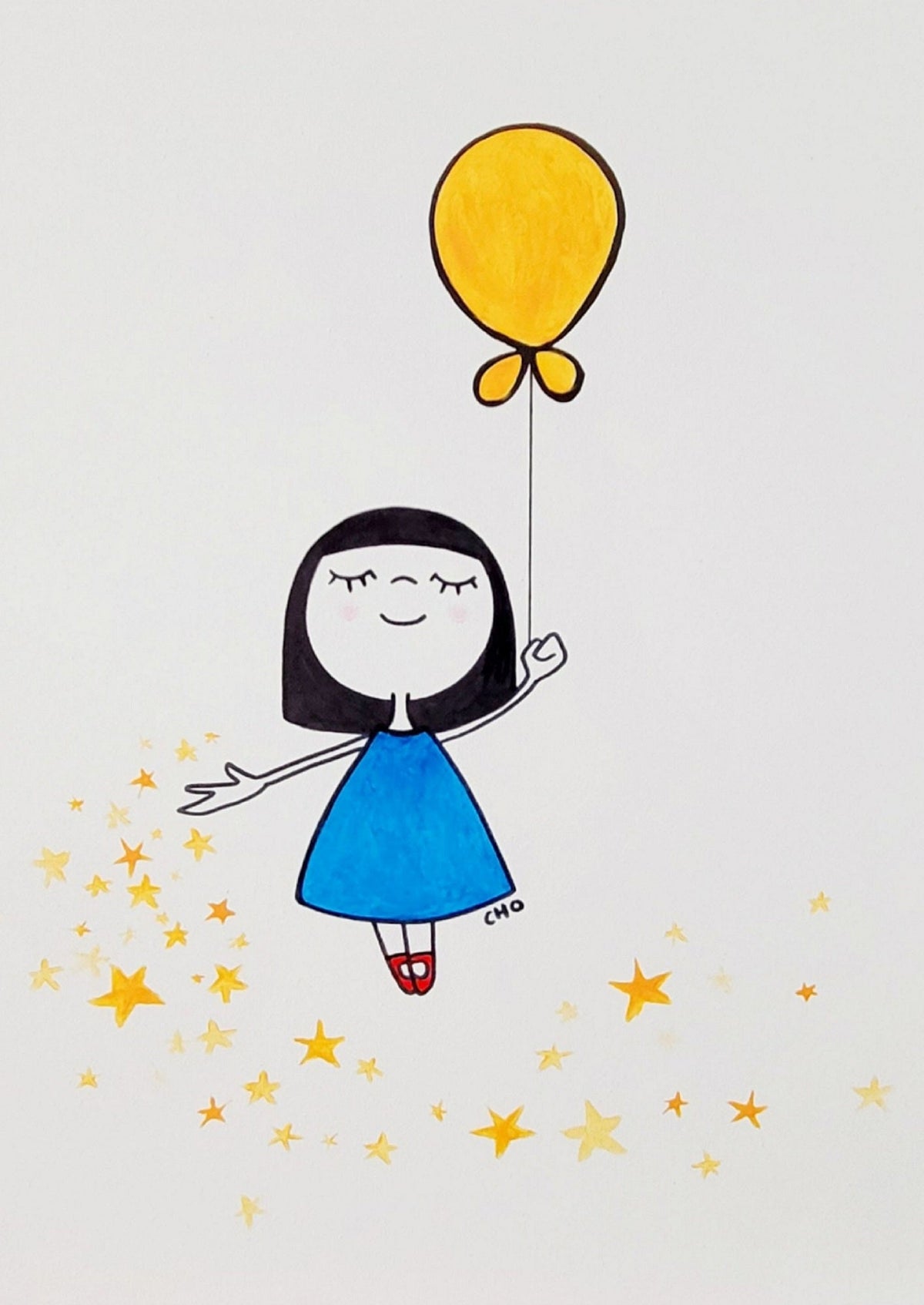 sunrise | flying girl | 16x20