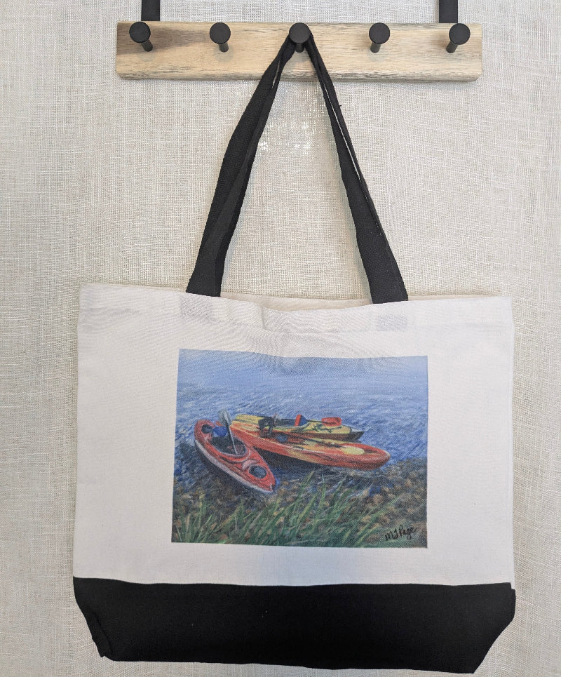 "Tree Friend Kayaking" Fashion Hand Bag, Large,  18 x 15"